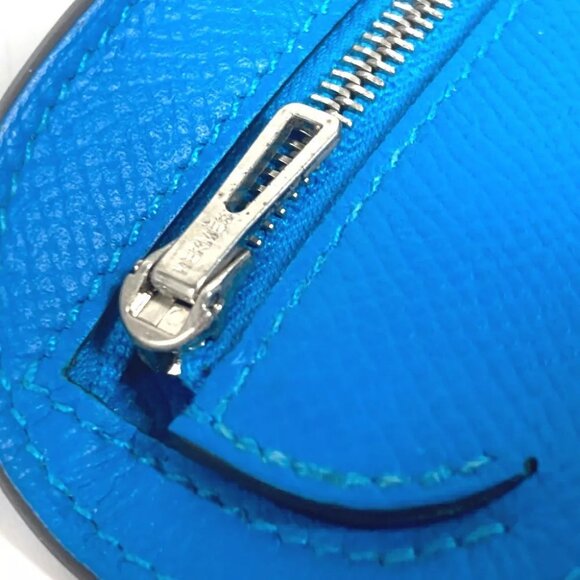 HERMES SURF Wallet Coin Compartment coin purse Epsom blue/SilverHardware - Picture 8 of 9